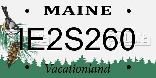 IE2S260 Maine License Plate