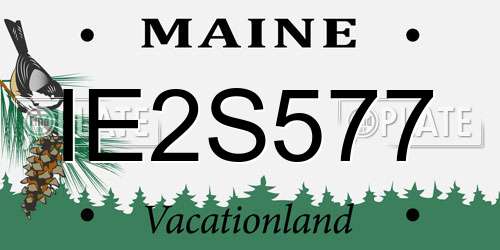 IE2S577 Maine License Plate