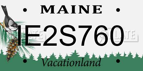 IE2S760 Maine License Plate