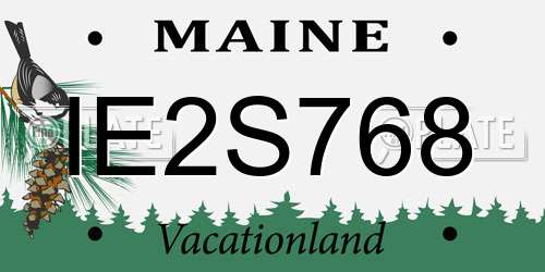 IE2S768 Maine License Plate