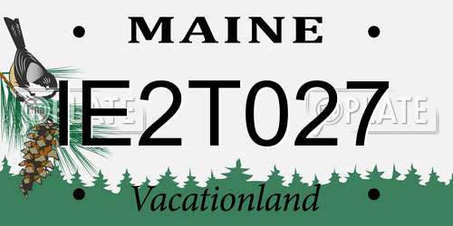 IE2T027 Maine License Plate