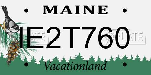 IE2T760 Maine License Plate