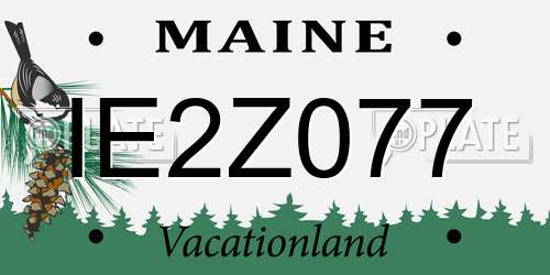IE2Z077 Maine License Plate