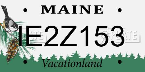IE2Z153 Maine License Plate