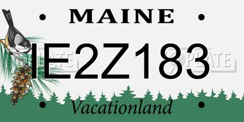 IE2Z183 Maine License Plate
