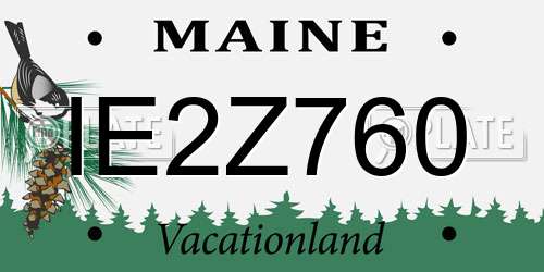 IE2Z760 Maine License Plate
