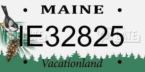 IE32825 Maine License Plate