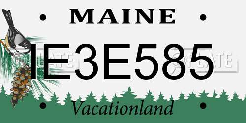 IE3E585 Maine License Plate