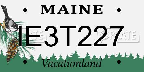 IE3T227 Maine License Plate