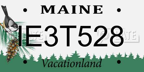 IE3T528 Maine License Plate