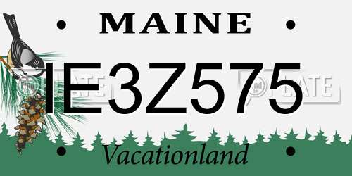 IE3Z575 Maine License Plate
