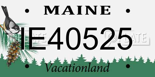 IE40525 Maine License Plate