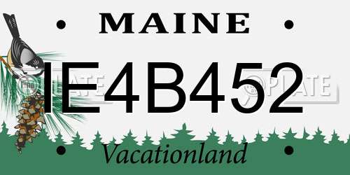 IE4B452 Maine License Plate