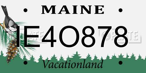 IE4O878 Maine License Plate