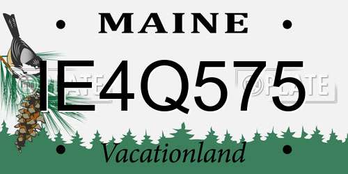 IE4Q575 Maine License Plate