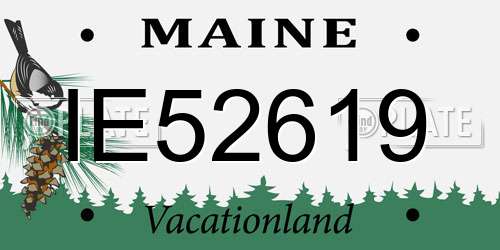 IE52619 Maine License Plate