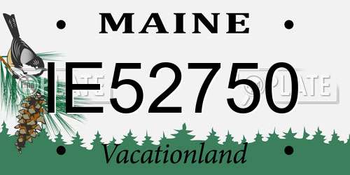 IE52750 Maine License Plate