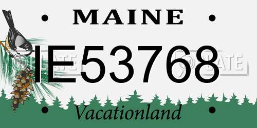 IE53768 Maine License Plate