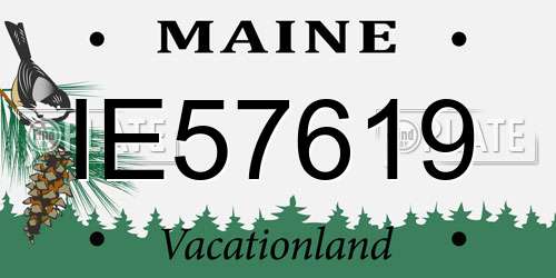 IE57619 Maine License Plate