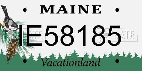 IE58185 Maine License Plate
