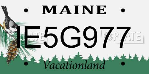 IE5G977 Maine License Plate