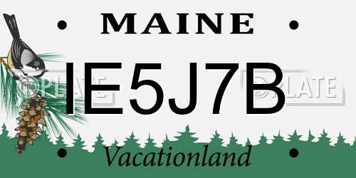 IE5J7B Maine License Plate