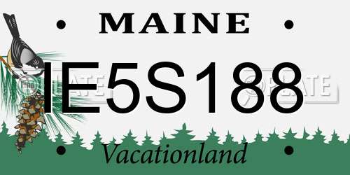 IE5S188 Maine License Plate