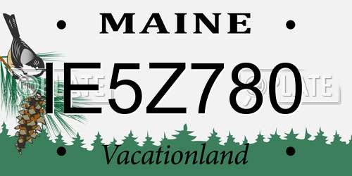 IE5Z780 Maine License Plate