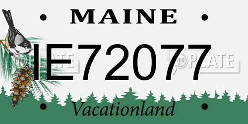 IE72077 Maine License Plate
