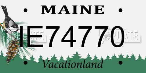 IE74770 Maine License Plate