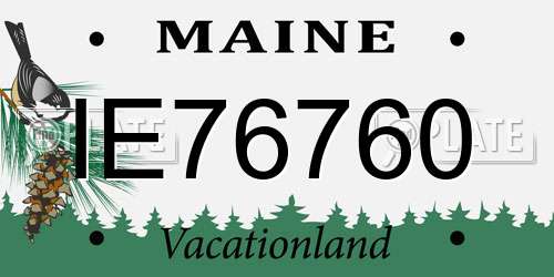 IE76760 Maine License Plate