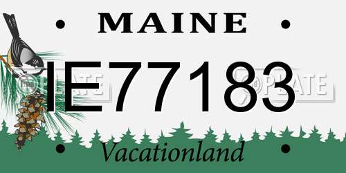 IE77183 Maine License Plate