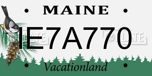 IE7A770 Maine License Plate
