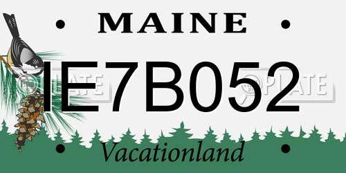 IE7B052 Maine License Plate