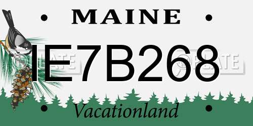 IE7B268 Maine License Plate