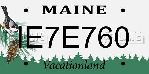 IE7E760 Maine License Plate