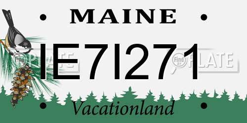 IE7I271 Maine License Plate