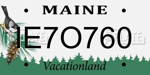 IE7O760 Maine License Plate