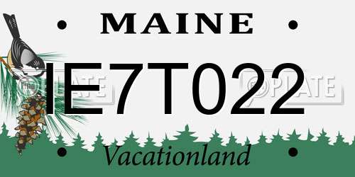 IE7T022 Maine License Plate