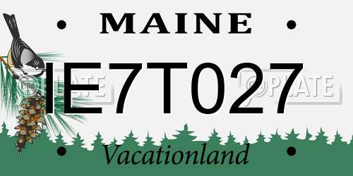 IE7T027 Maine License Plate