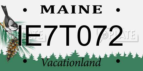 IE7T072 Maine License Plate