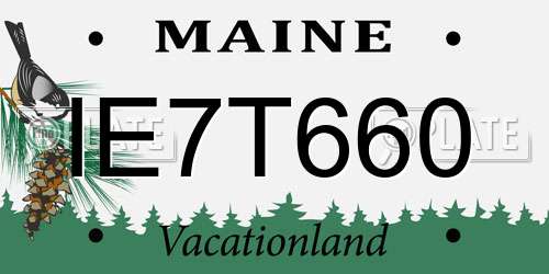 IE7T660 Maine License Plate