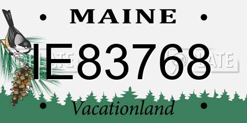 IE83768 Maine License Plate