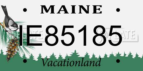 IE85185 Maine License Plate