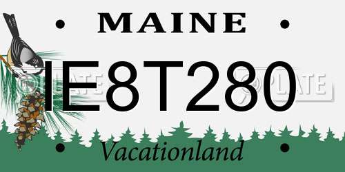 IE8T280 Maine License Plate