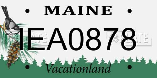 IEA0878 Maine License Plate