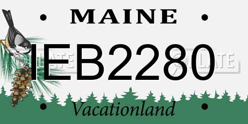 IEB2280 Maine License Plate