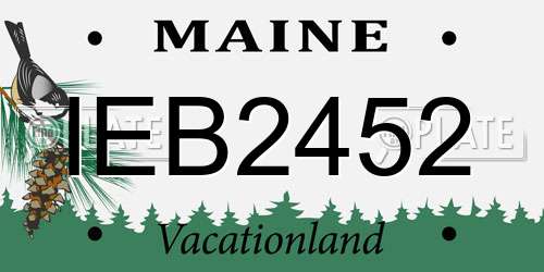 IEB2452 Maine License Plate