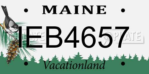 IEB4657 Maine License Plate