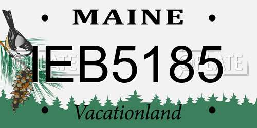 IEB5185 Maine License Plate